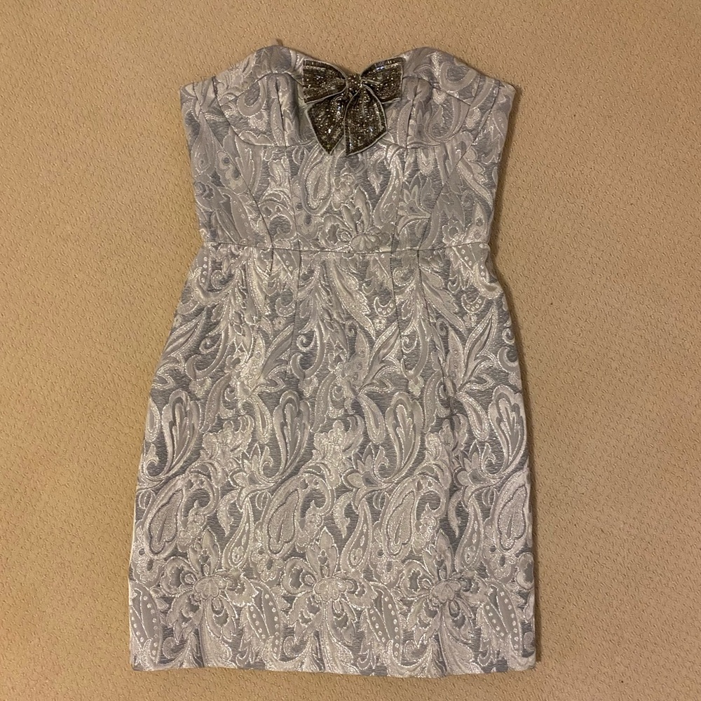 Burlapp Silver Cocktail Dress